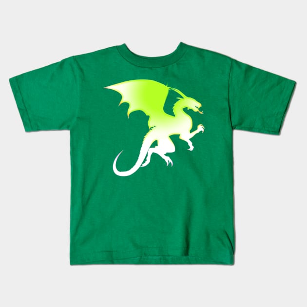 Green Dragon Kids T-Shirt by AlondraHanley